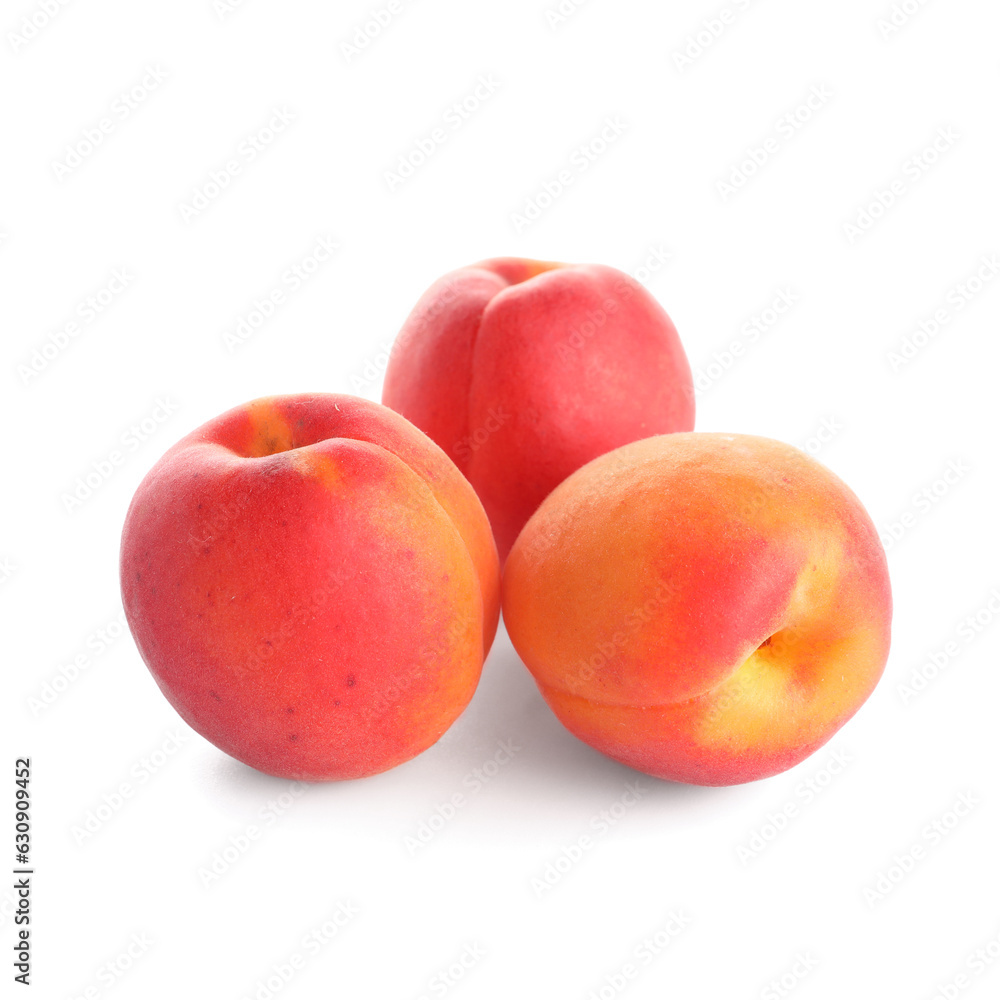 Sweet apricots on white background Sweet apricots on white background