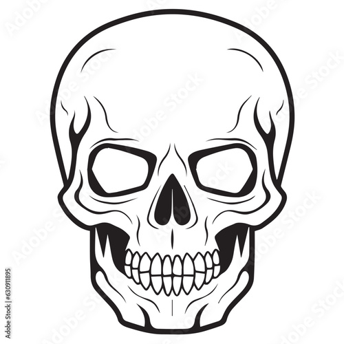 black and white skull vector, skull illustration, skull icon isolated on white background, fully editable in eps format and ready to print,
