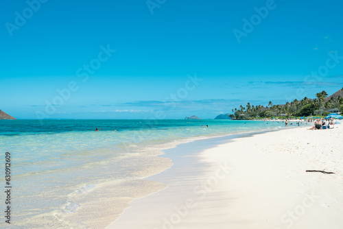 Fototapeta Naklejka Na Ścianę i Meble -  Lanikai Beach or Kaʻōhao Beach is located in Kaʻōhao, a community in the town of Kailua and on the windward coast of Oahu, Hawaii. 