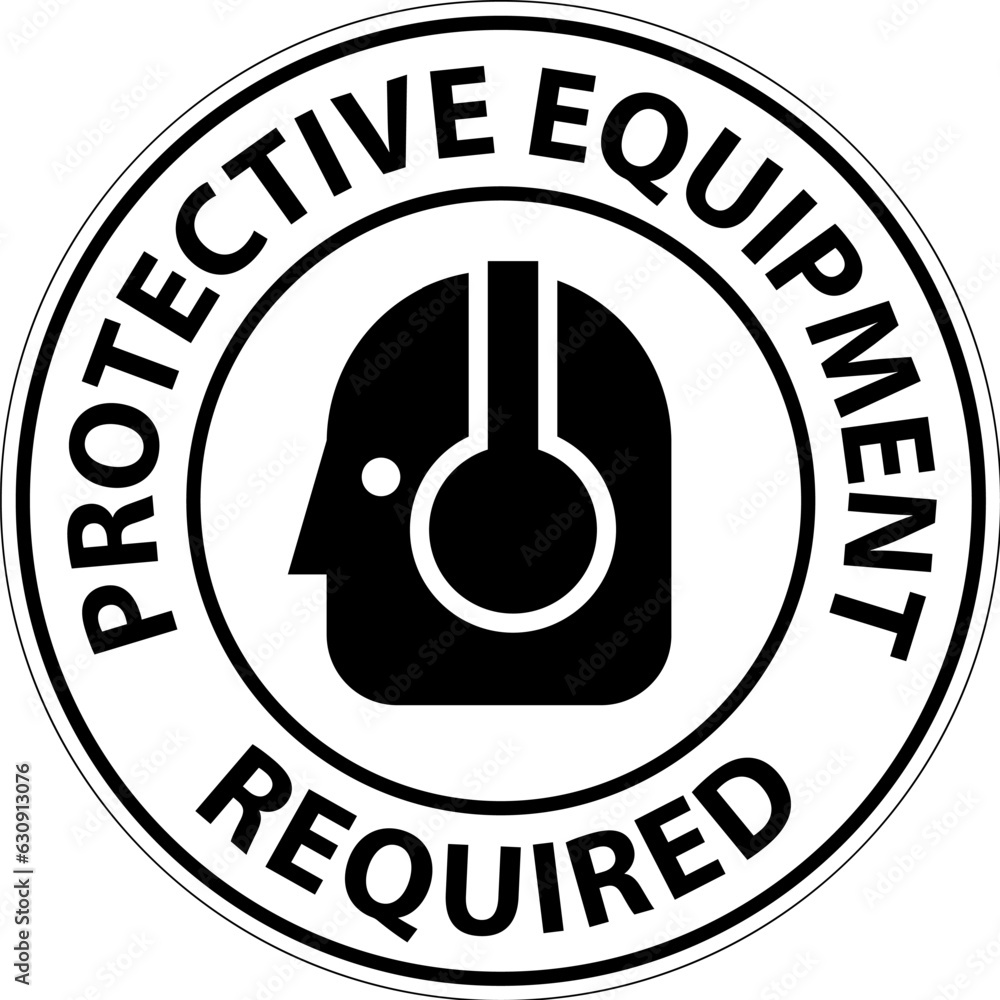 Floor Sign, Protective Equipment Required Floor Sign, Protective Equipment Required