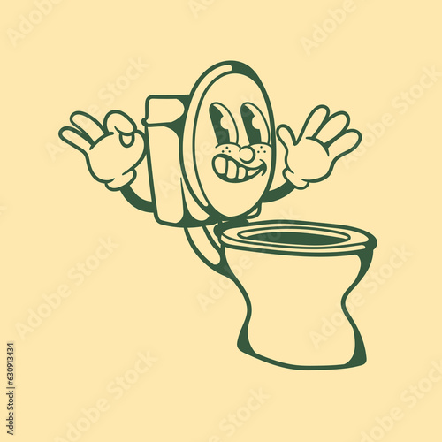 Vintage character design of toilet bowl II