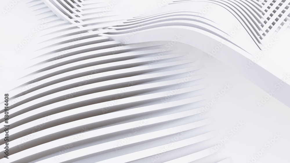 Abstract Curved Shapes. White Circular Background. Abstract Curved Shapes. White Circular Background.