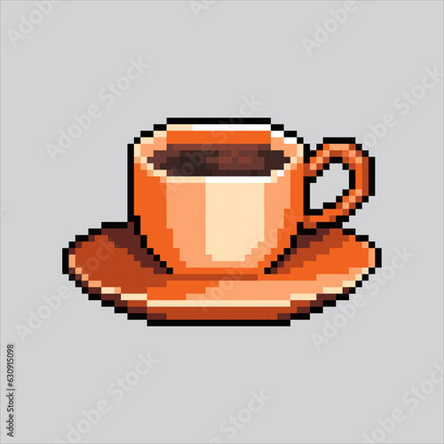 Pixel art illustration Coffee. Pixelated coffee. A cup of coffee icon pixelated
for the pixel art game and icon for website and video game. old school retro.