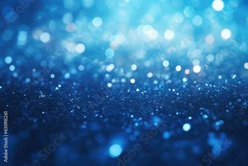 Blue glitter defocused background Geberative AI