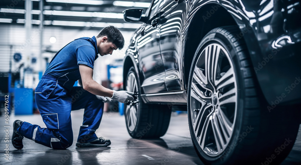 Auto mechanic working on car in mechanics garage. Repair service. Car mechanic working at automotive service center, digital ai
Auto mechanic working on car in mechanics garage. Repair service. Car mechanic working at automotive service center, digital ai