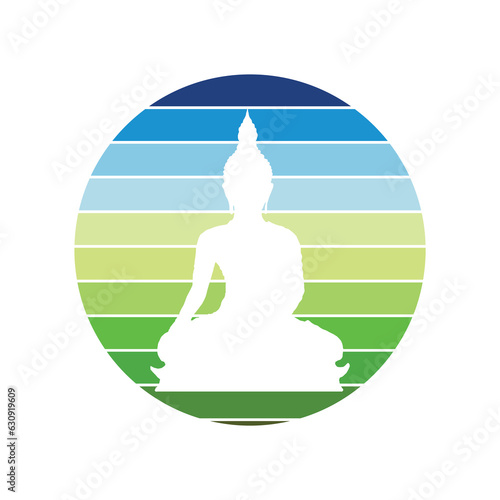Retro Buddhist design for Vesak activities or Buddhist holidays