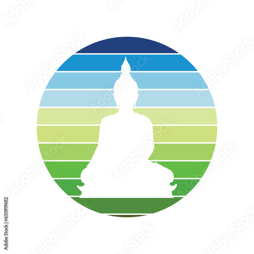Retro Buddhist design for Vesak activities or Buddhist holidays
