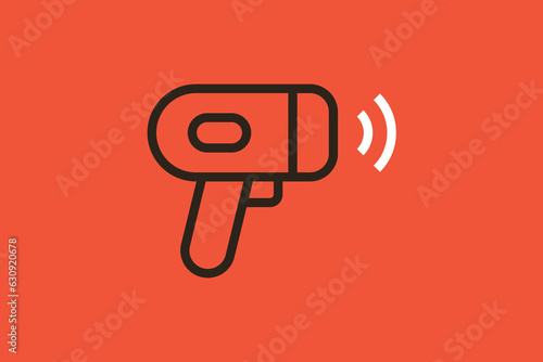 Geometric scanner illustration in flat style design. Vector illustration. 