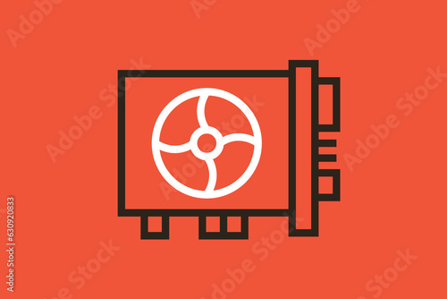 Geometric video card illustration in flat style design. Vector illustration. 