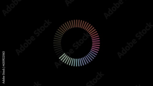 Loading process animation on blackground.