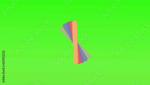 Loading process animation on green screen.
