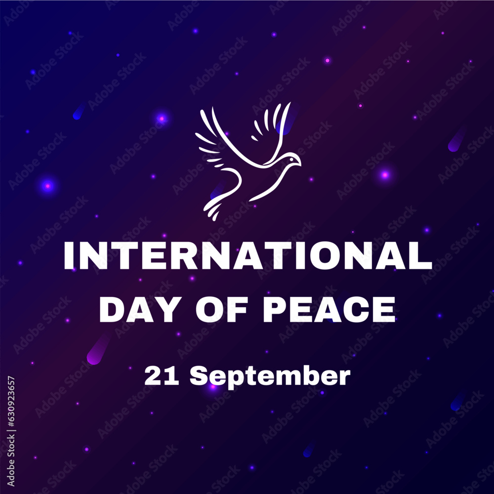 Vector illustration on the theme of International Day of Peace, which takes place around the world on September 21st every year. September 21st peace day. Vector eps 10 file format Vector illustration on the theme of International Day of Peace, which takes place around the world on September 21st every year. September 21st peace day. Vector eps 10 file format