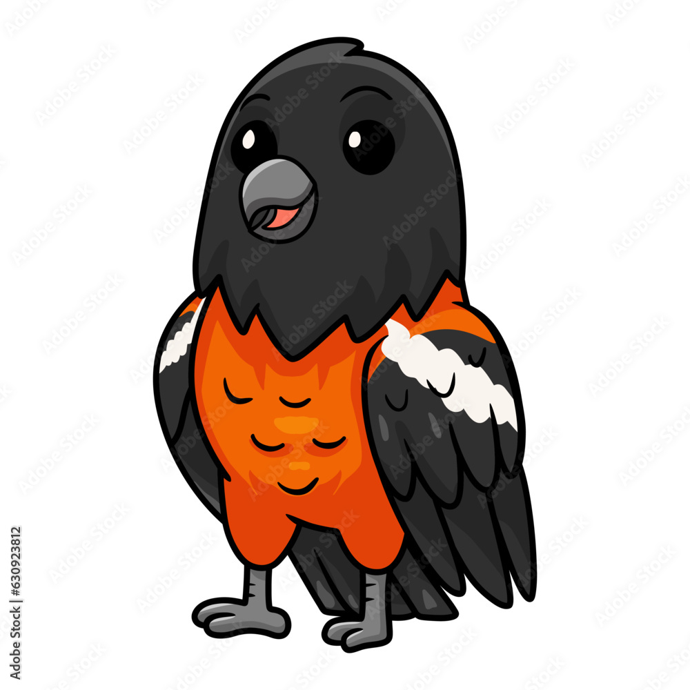 Fototapeta premium Cute venezuelan troupial bird cartoon