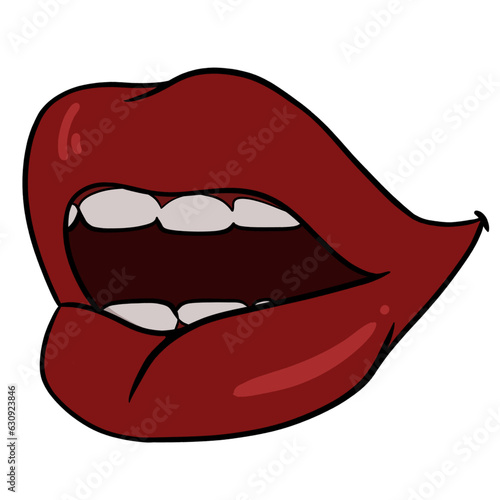 Wallpaper Mural Open Red mouth pop art icon illustration Torontodigital.ca