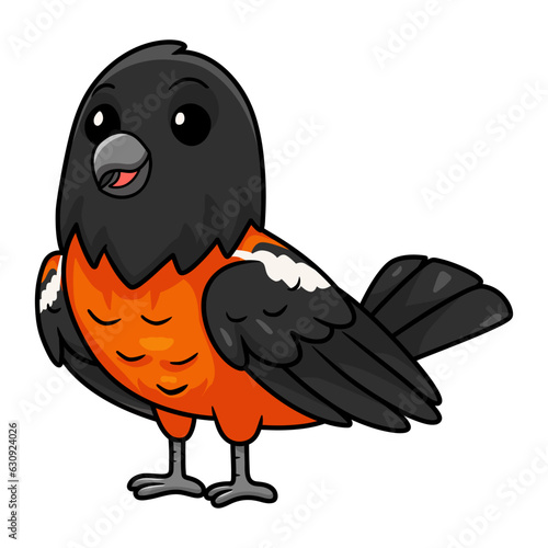 Cute venezuelan troupial bird cartoon