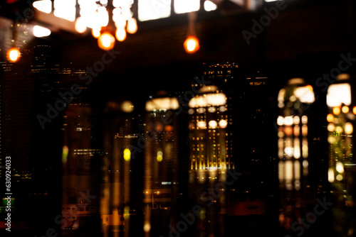 blur light in the dark night bar background
