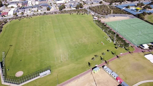 Aerial Descending View Over Multi Use Sports Oval, Halesworth Park, Butler photo