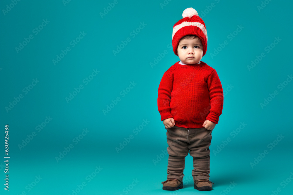 Sad Child in a Santa Hat Expressing Disappointment over Unfulfilled Christmas Wishes. Emotion Portrait AI Generative Sad Child in a Santa Hat Expressing Disappointment over Unfulfilled Christmas Wishes. Emotion Portrait AI Generative
