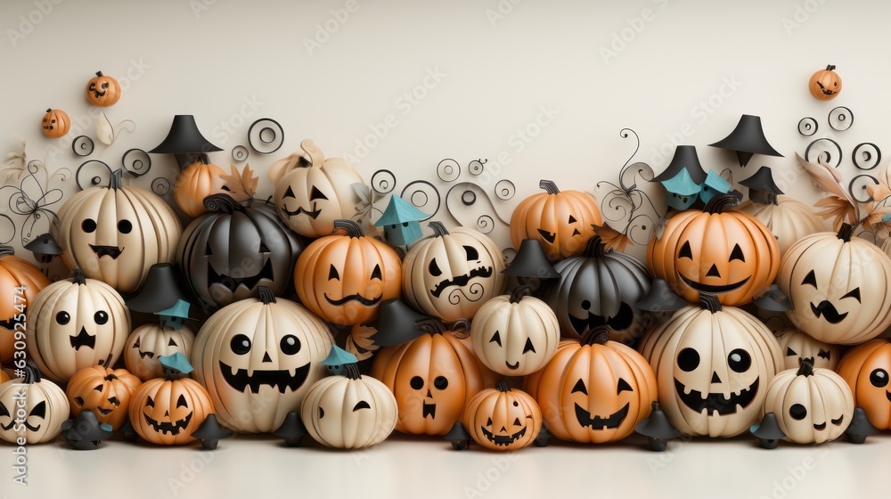 Obraz premium A cute Halloween background. Generative AI. 