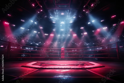 Foto Ring arena for boxing fight and MMA championship competitions