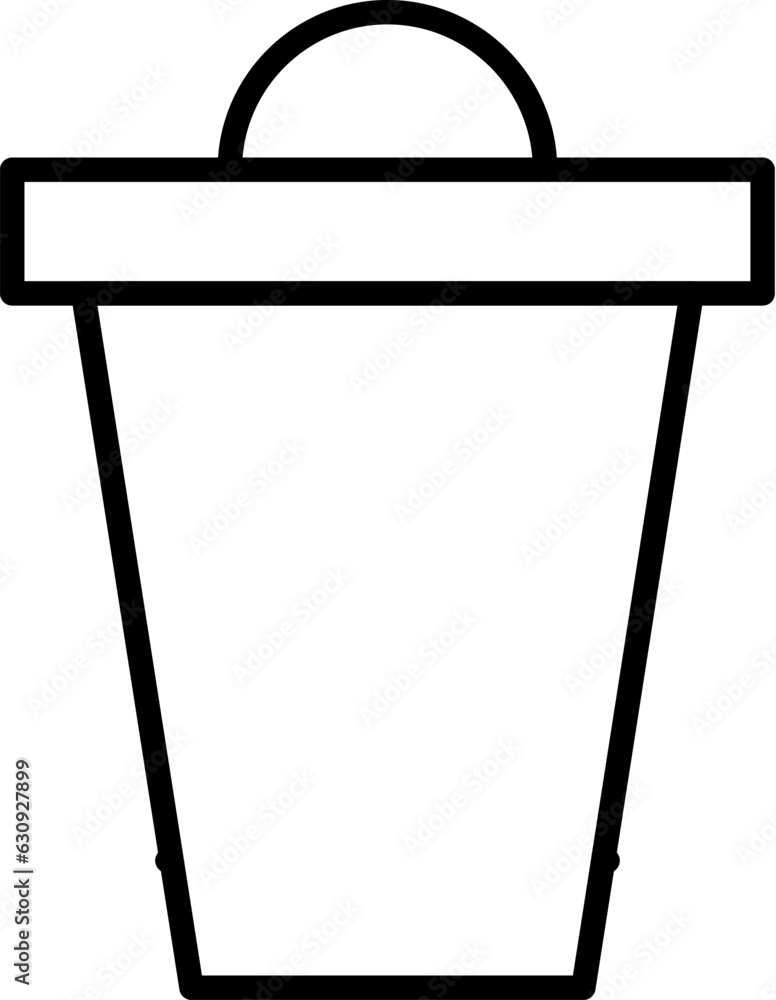 Fototapeta premium Trash Garbage Can Vector Line Icon for Adverts. Perfect for web sites, books, stores, shops. Editable stroke in minimalistic outline style