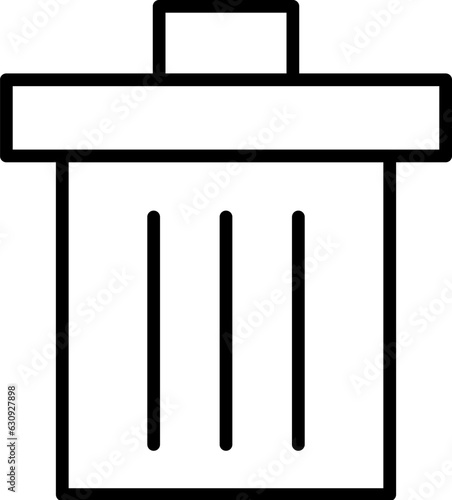 Basket for Garbage Simple Minimalistic Outline Icon. Perfect for web sites, books, stores, shops. Editable stroke in minimalistic outline style