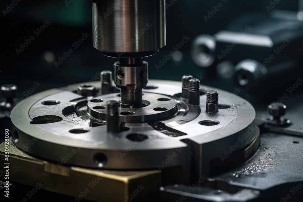 Image of a Rotary Table with Cutting Tools in Close-Up Macro Image of a Rotary Table with Cutting Tools in Close-Up Macro