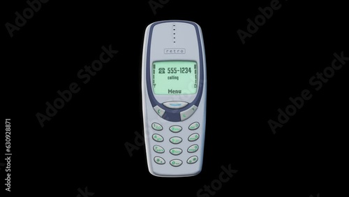 retro cellphone ringing - isolated 3D loop