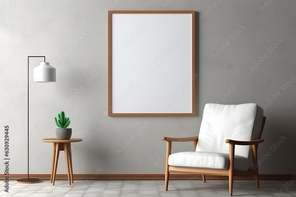 Polished and Inviting Living Area Frame Mockup, generative, ai Polished and Inviting Living Area Frame Mockup, generative, ai