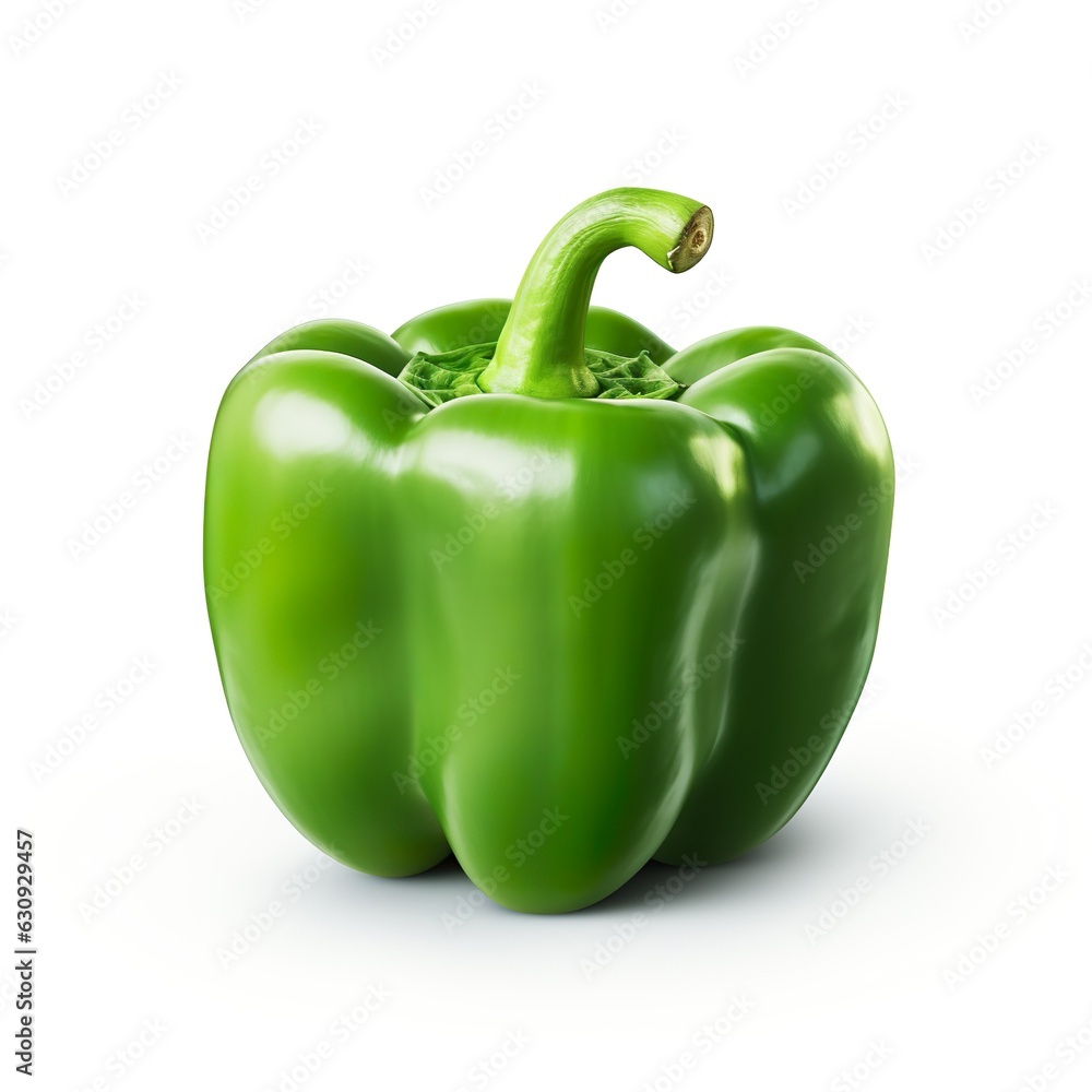 Green pepper . Ai. Cutout on white background Green pepper . Ai. Cutout on white background