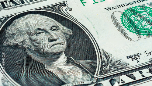 Εκτύπωση καμβά Sad George Washington on Close up macro of one dollar bill