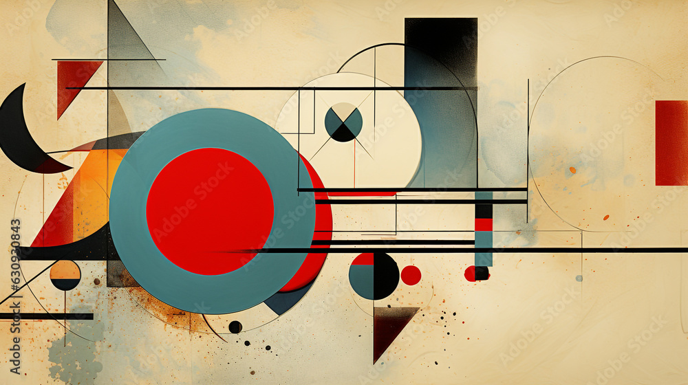 Obraz premium vintage abstract background in geometric style. Generative Ai. 
