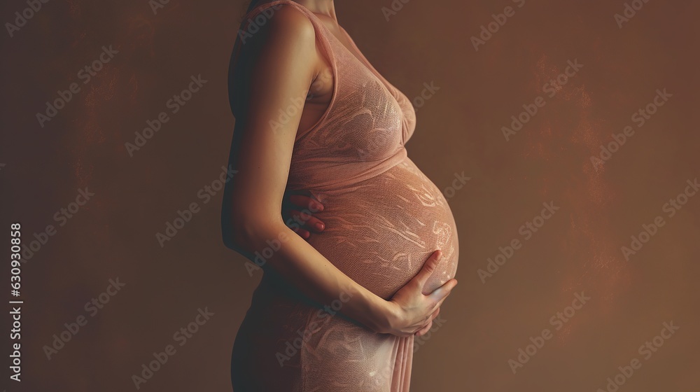 pregnant woman, pregnant belly, pregnancy, pregnant lady, motherhood, Generative ai - obrazy, fototapety, plakaty 