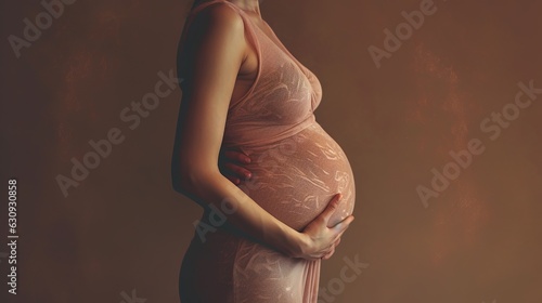pregnant woman, pregnant belly, pregnancy, pregnant lady, motherhood, Generative ai photo