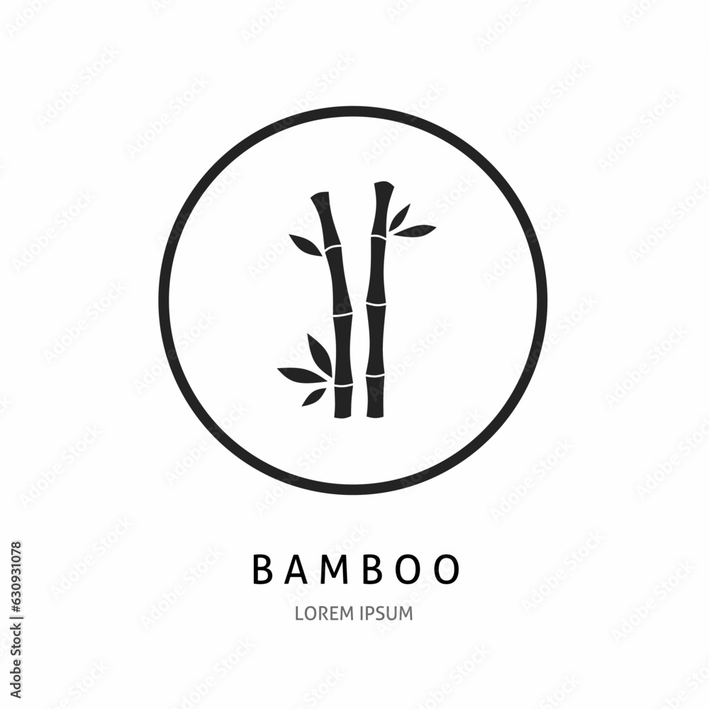 Logo vector design for business. Bamboo logos.