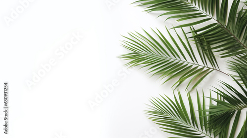 palm leaf isolated on white. Generative Ai. 
