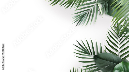 palm leaves on white background. Generative Ai. 