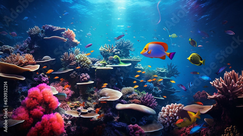 beautiful underwater shots with amazing coral reef colorful © Brian