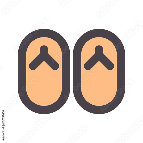 slippers flat line icon