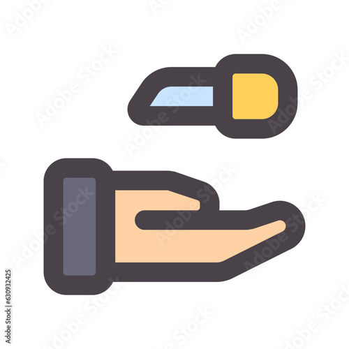 valet parking flat line icon