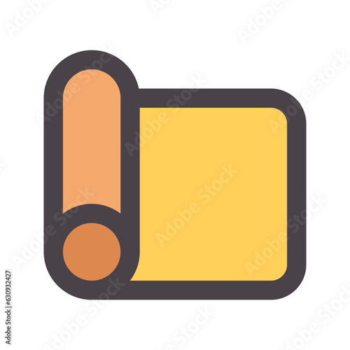 yoga mat flat line icon