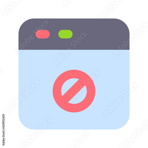 ad block flat line icon