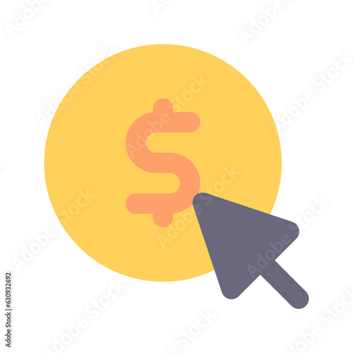 pay per click flat line icon