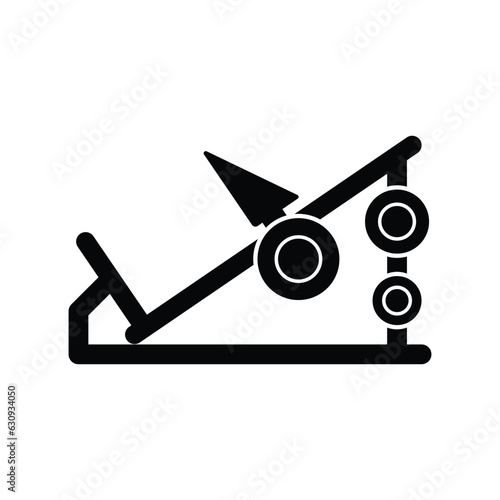 Leg press machine icon design. Leg press exercise icon, isolated on white background. vector illustration
