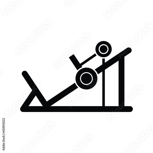 Leg press machine icon design. Leg press exercise icon  isolated on white background. vector illustration 