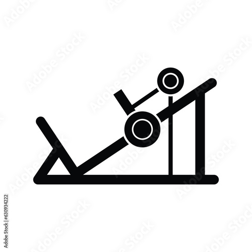 Leg press machine icon design. Leg press exercise icon, isolated on white background. vector illustration
