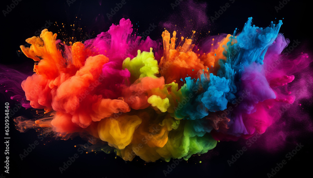Abstract colorful background, splash, created with ai generative technology