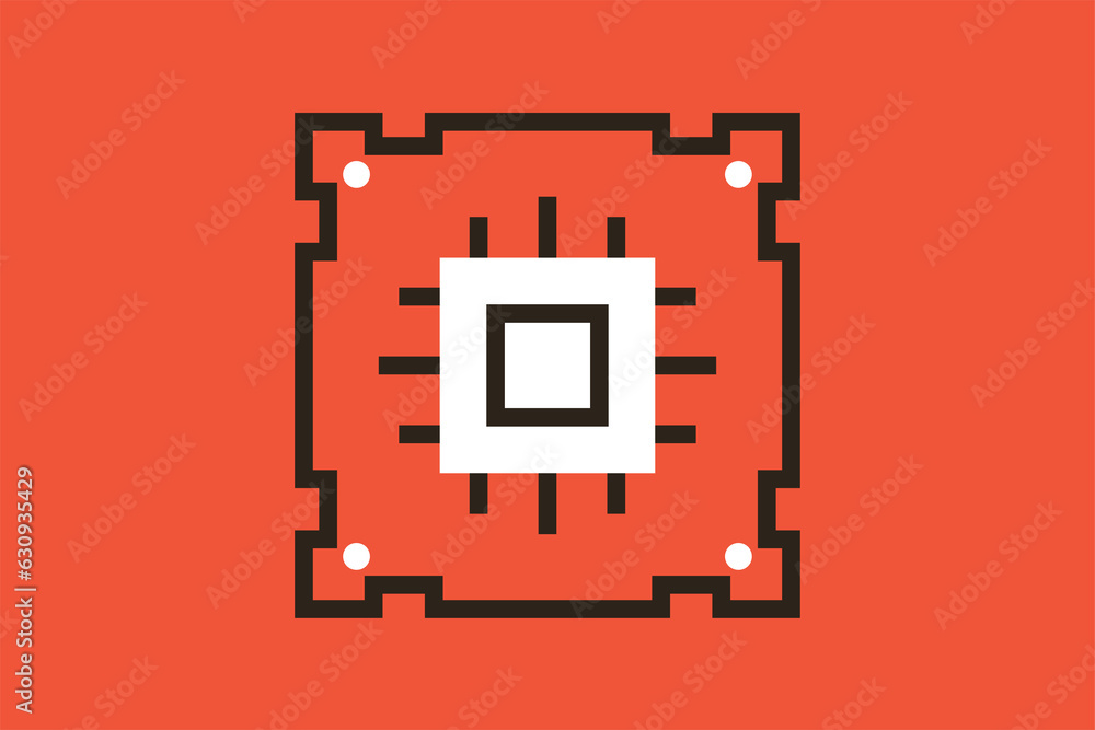 Geometric CPU illustration in flat style design. Vector illustration. Geometric CPU illustration in flat style design. Vector illustration.