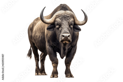 African Buffalo isolated on transparent background.