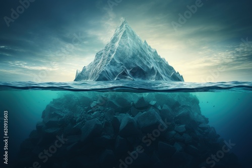Iceberg with submerged part, Generative AI